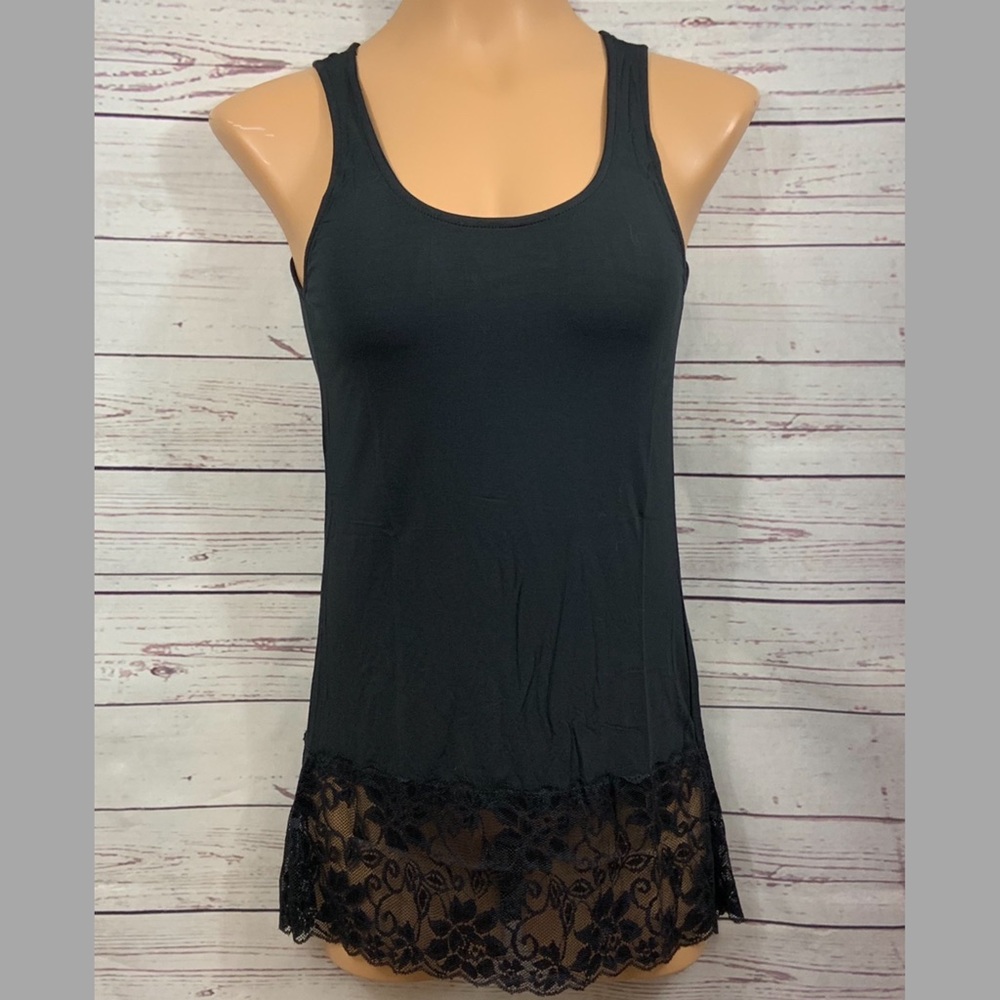 Lascana for Venus Black Lace Tank Top NWT